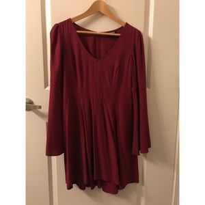 Burgundy Long Sleeve Dress